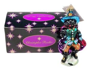 Rare Christopher Radko CAPTAIN MIDNIGHT Black Cat Puss In Boots Pirate Ornament